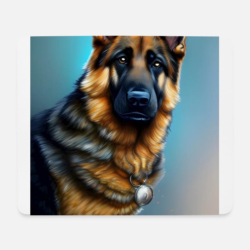 Deutscher Schäferhund - Mousepad (Querformat) - Weiß