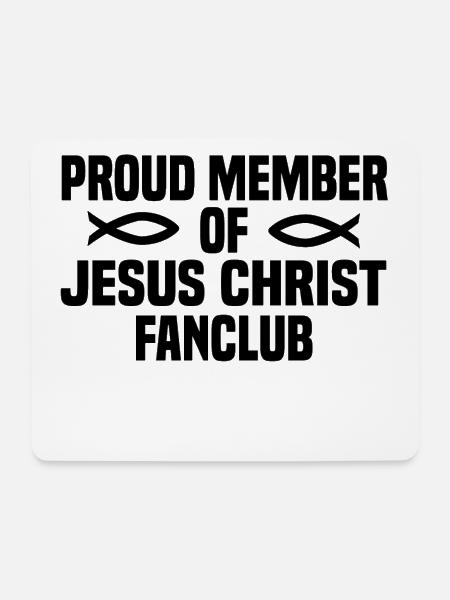 Jesus Fanclub - Mousepad (Querformat) - Weiß