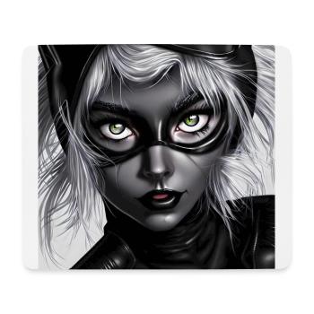 A girl in a black cat costume - Mouse Pad (horizontal) - white - Front