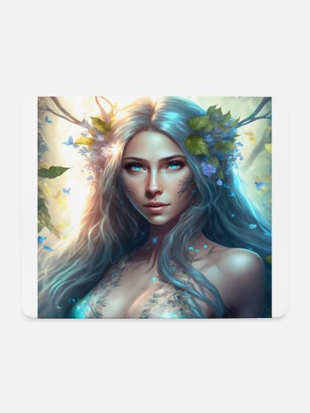 Wunderschöne fantasie Wald Fee - Mousepad (Querformat) - Weiß