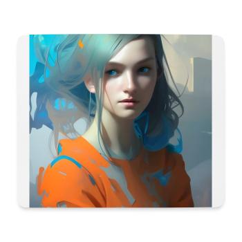 Beautiful woman watercolor painting - Mouse Pad (horizontal) - white - Front