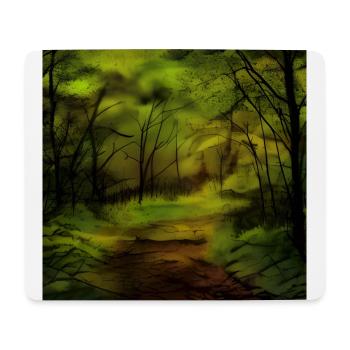 Aquarelle foncée nature forestière - Tapis de souris (format paysage) - blanc - Devant