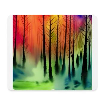 Mystérieuse aquarelle nature forêt - Tapis de souris (format paysage) - blanc - Devant