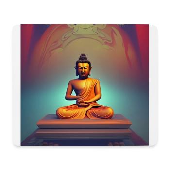 Portrait de statue de Bouddha - Tapis de souris (format paysage) - blanc - Devant