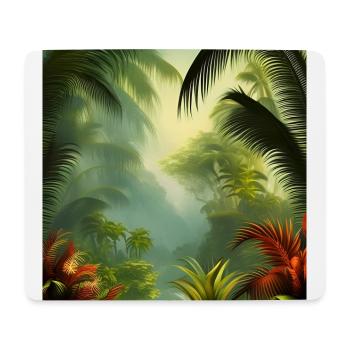Exotisches Dschungel-Kunstwerk - Mousepad (Querformat) - Weiß - Vorne