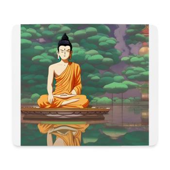 Cartoon buddha statue art - Mouse Pad (horizontal) - white - Front