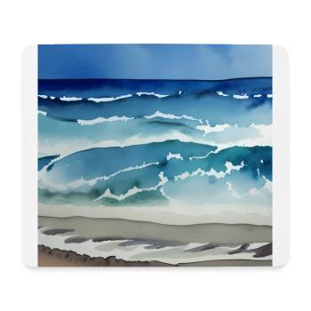 Ozean Aquarellkunst - Mousepad (Querformat) - Weiß - Vorne