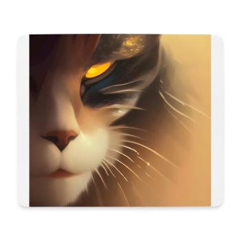 Visage de chat effrayant - Tapis de souris (format paysage) - blanc - Devant