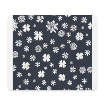 Motif de flocon de neige sur le fond bleu marine - Tapis de souris (format paysage) - blanc - Devant