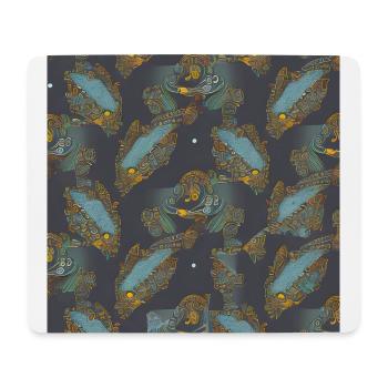 Modèle abstrait de poisson - Tapis de souris (format paysage) - blanc - Devant