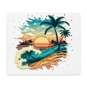Tropical surf beach - Mouse Pad (horizontal) - white - Front