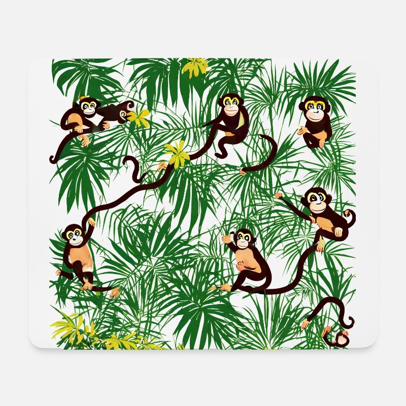 Affe im tropischen Regenwald - Mousepad (Querformat) - Weiß