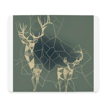 Hirsch Reh geometrisch - Mousepad (Querformat) - Weiß - Vorne