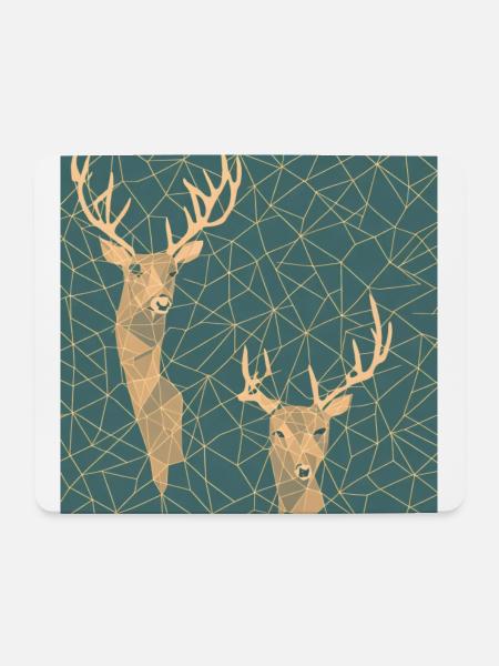 Deer Roe deer geometrically - Mouse Pad (horizontal) - white