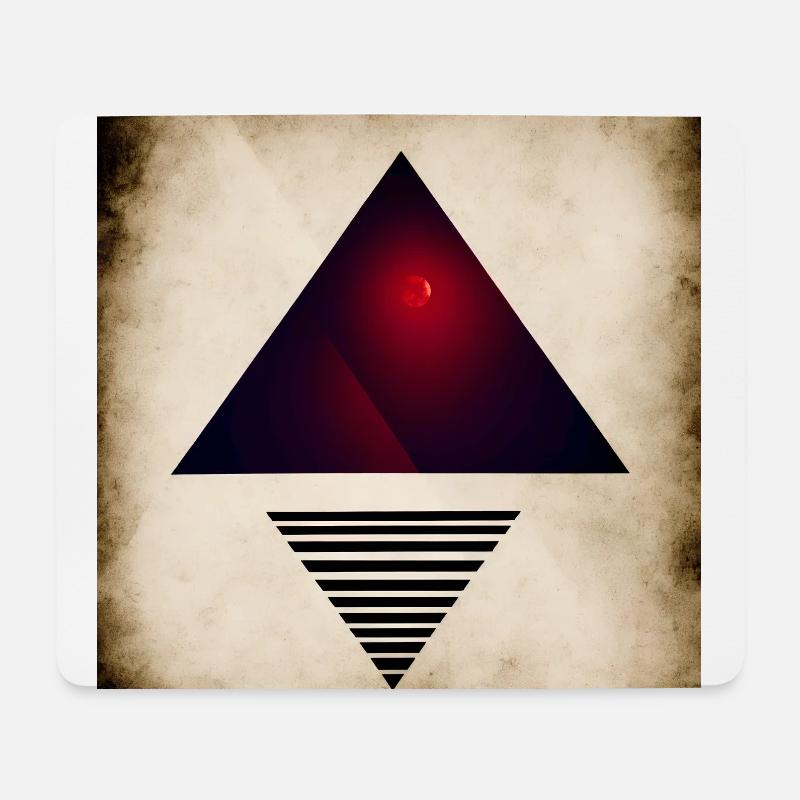 Pyramiden mit Mond - Mousepad (Querformat) - Weiß