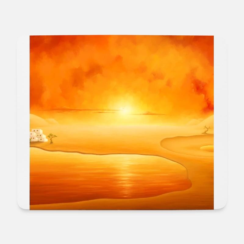 "Goldene Wüste" Gemälde. Orientalisch / arabisch. - Mousepad (Querformat) - Weiß
