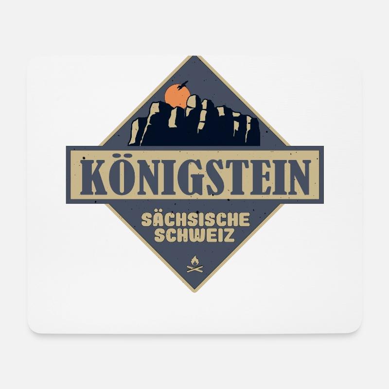 sächsische Schweiz Königstein - Mousepad (Querformat) - Weiß