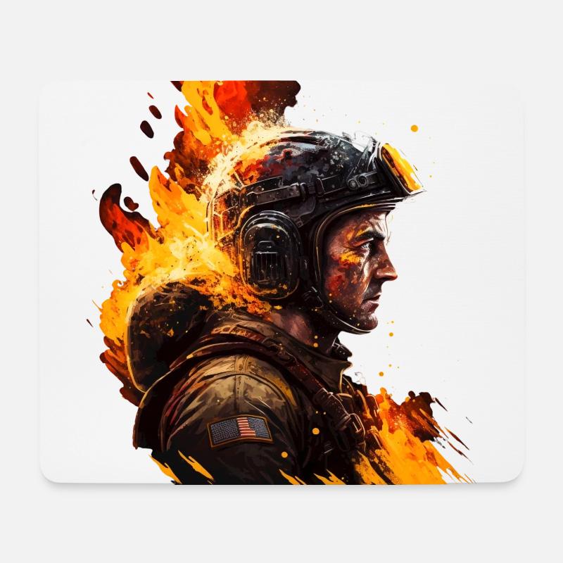 Firefighter - show your support - Mouse Pad (horizontal) - white