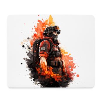 Héros en uniforme : Pompier - Tapis de souris (format paysage) - blanc - Devant
