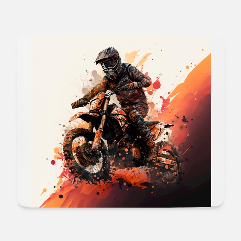 Motocross-Held: zeige deine Liebe fürs Offroad. - Mousepad (Querformat) - Weiß