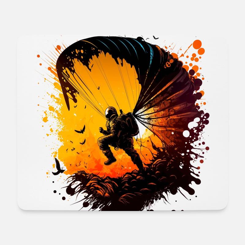 Flying High: Aventure en parapente - Tapis de souris (format paysage) - blanc