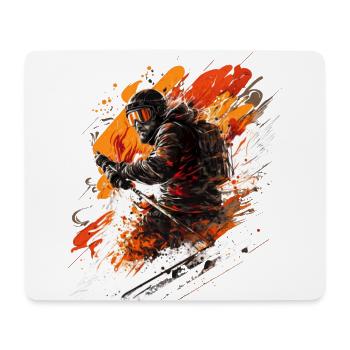 Powder junkie: skiers, snow and action - Mouse Pad (horizontal) - white - Front