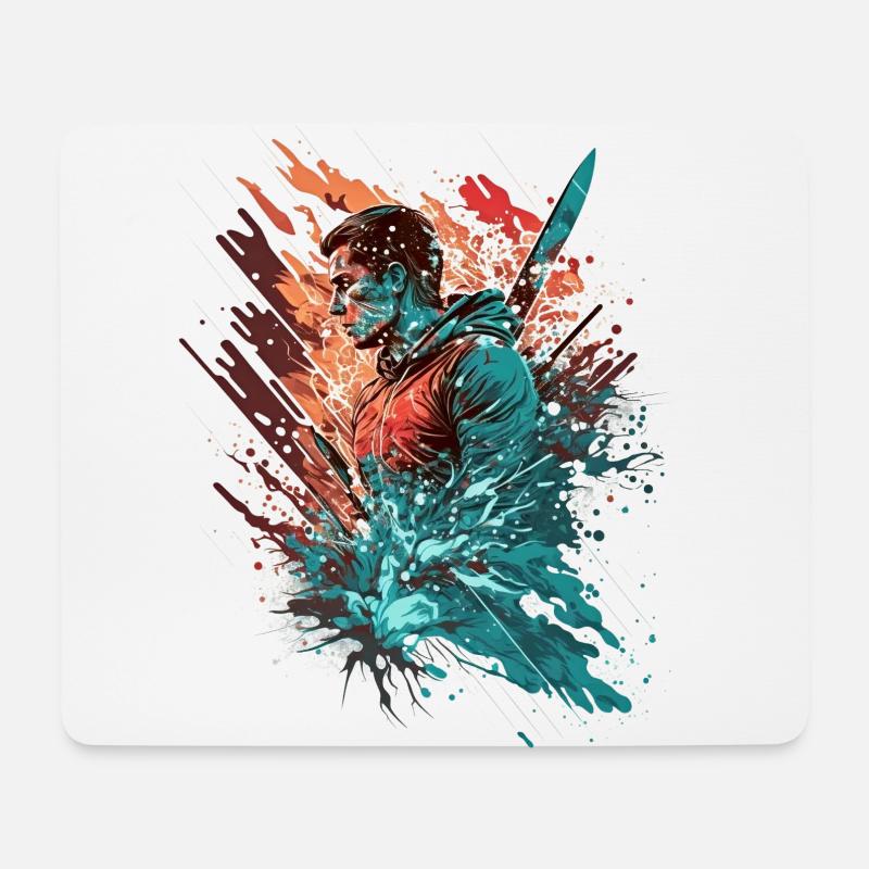 Skifahrer: zeige deine Leidenschaft fürs Powdern! - Mousepad (Querformat) - Weiß