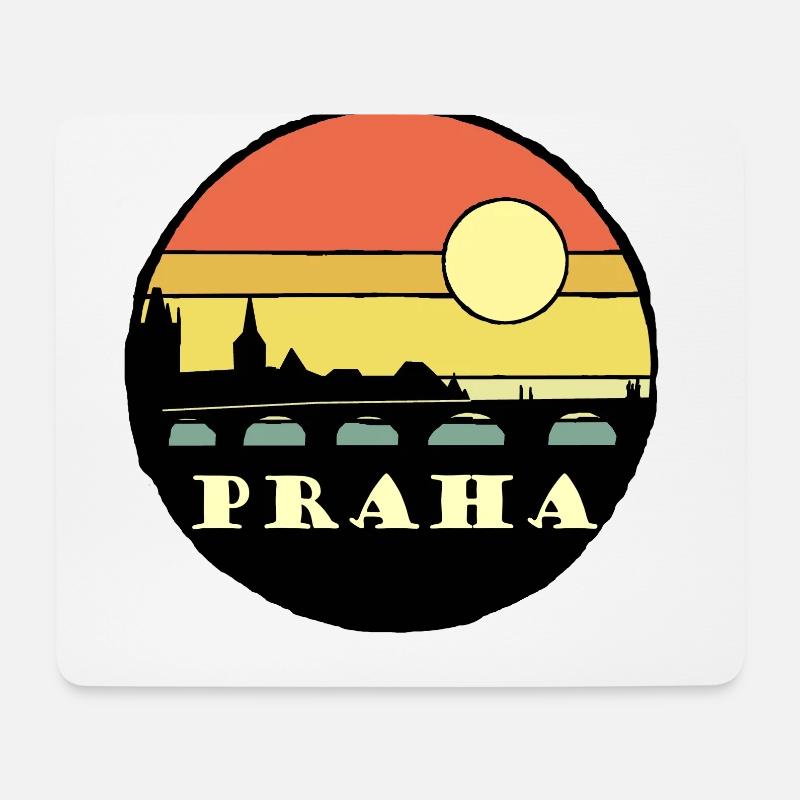 Prag Praha - Mousepad (Querformat) - Weiß