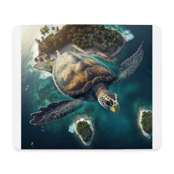 La tortue volante - Tapis de souris (format paysage) - blanc - Devant