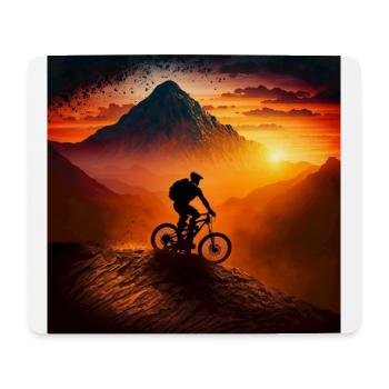 Riders de descente dans les graphiques PC Sunset - Tapis de souris (format paysage) - blanc - Devant