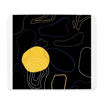 Abstract Pattern Topography Black and Yellow - Tapis de souris (format paysage) - blanc - Devant