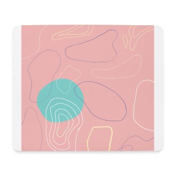 Abstract Pattern Topography Pink and green - Tapis de souris (format paysage) - blanc - Devant