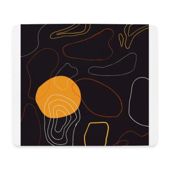 Abstrakte Mustertopographie Schwarz und Orange - Mousepad (Querformat) - Weiß - Vorne