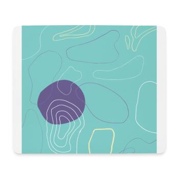 Abstrakte Mustertopographie Grün und Indigo - Mousepad (Querformat) - Weiß - Vorne