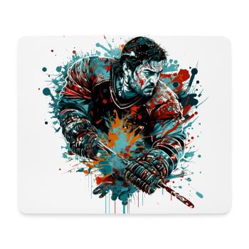 Joueur de hockey sur glace - Tapis de souris (format paysage) - blanc - Devant
