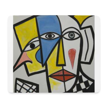 Kubismus Style Mozaik #005 - Mousepad (Querformat) - Weiß - Vorne