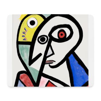 Cubisme Style Mozaik #006 - Tapis de souris (format paysage) - blanc - Devant