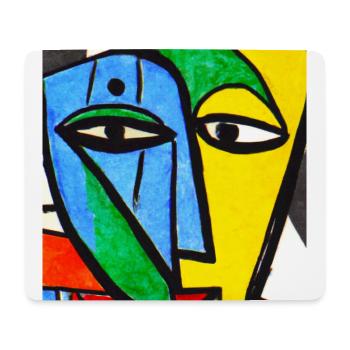 Cubisme Style Mozaik #004 - Tapis de souris (format paysage) - blanc - Devant