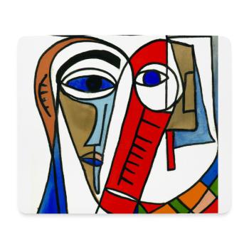 Cubisme Style Mozaik #003 - Tapis de souris (format paysage) - blanc - Devant
