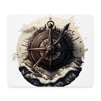 Gardez le cap : boussole nautique pour la navigation - Tapis de souris (format paysage) - blanc - Devant