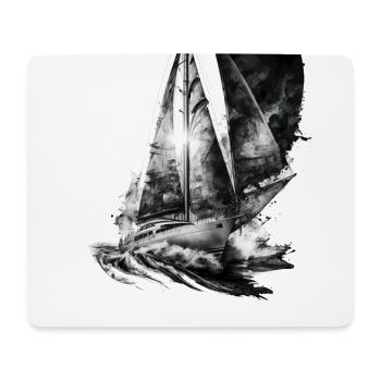 La lutte contre le vent et les vagues, voilier - Tapis de souris (format paysage) - blanc - Devant