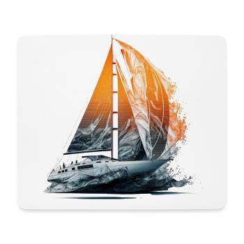 La lutte contre le vent et les vagues, voilier - Tapis de souris (format paysage) - blanc - Devant