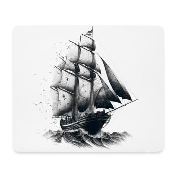 Segelschiff auf hoher See: Freiheit und Abenteuer - Mousepad (Querformat) - Weiß - Vorne