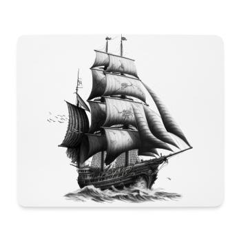 Segelschiff auf hoher See: Freiheit und Abenteuer - Mousepad (Querformat) - Weiß - Vorne