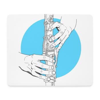 Hand Clarinet Oboe Tárogató - Mouse Pad (horizontal) - white - Front