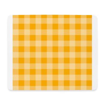 Retro 70's Buffalo Plaid Muster in gelb groovy - Mousepad (Querformat) - Weiß - Vorne