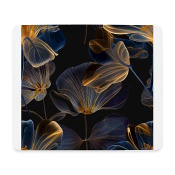 Fleurs dorées transparentes - Tapis de souris (format paysage) - blanc - Devant