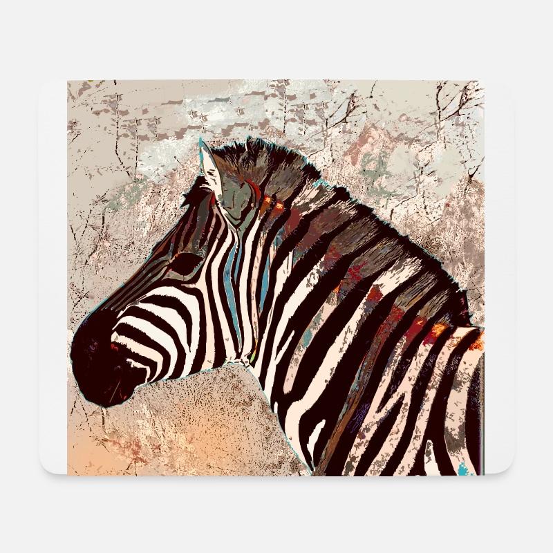 Zebrakopf - Mousepad (Querformat) - Weiß