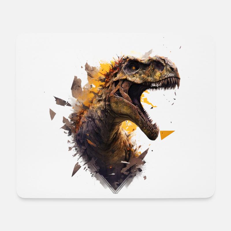 cool dino breaking through a wall - Mouse Pad (horizontal) - white