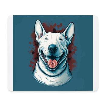 Cheerful Bull Terrier - Mouse Pad (horizontal) - white - Front